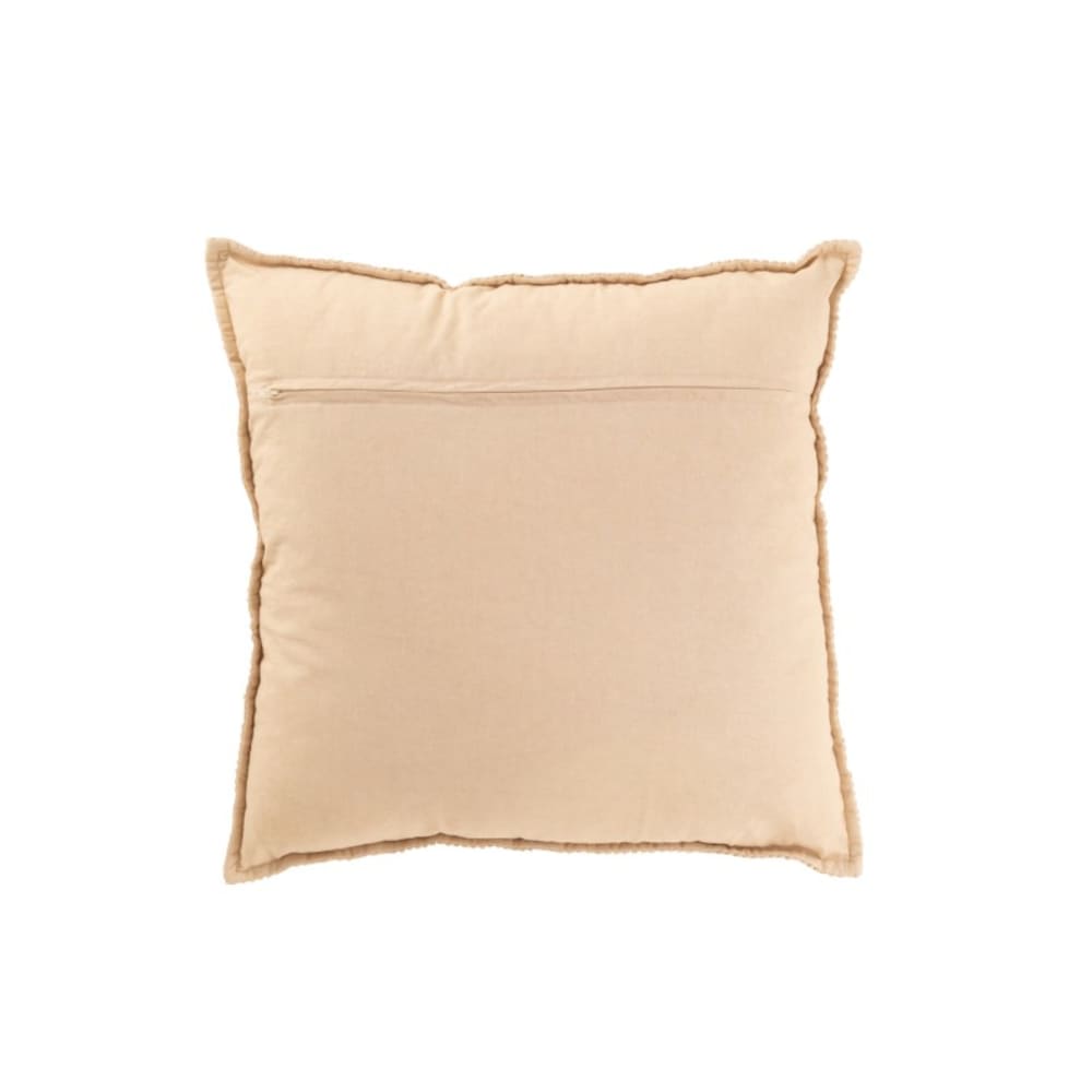 Coussin carré à rayures en coton beige 45x45x12 cm - Maisons du Monde
