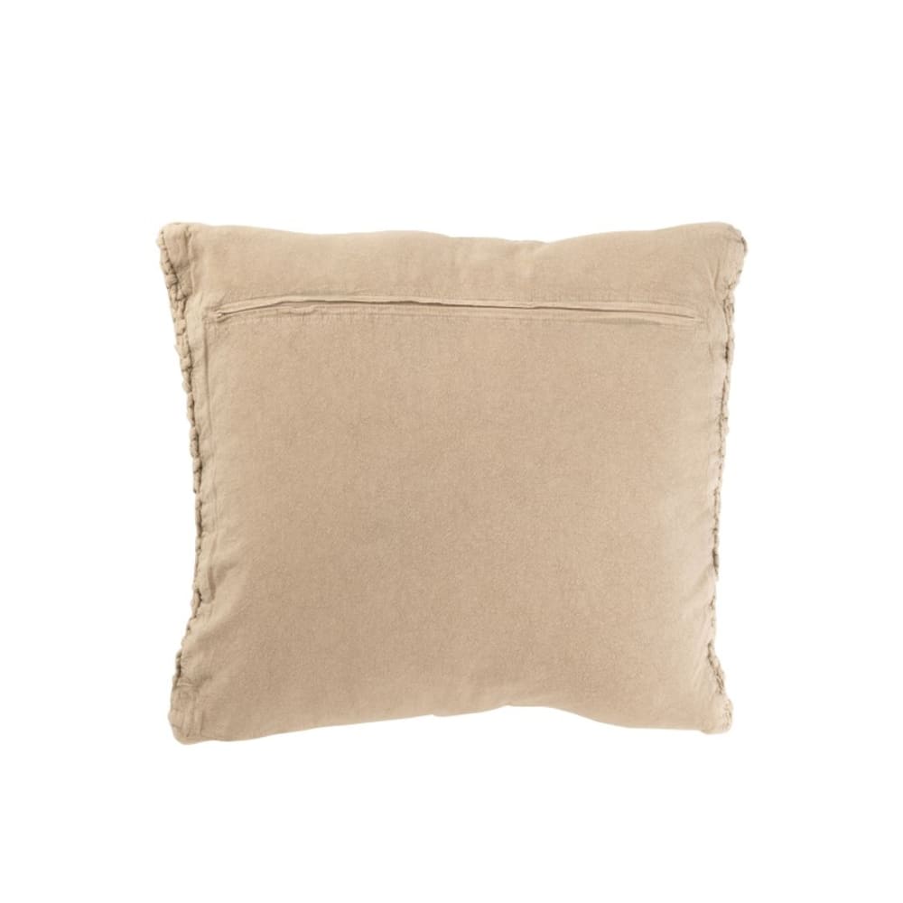 Coussin carré en coton beige 50x50x12 cm - Maisons du Monde