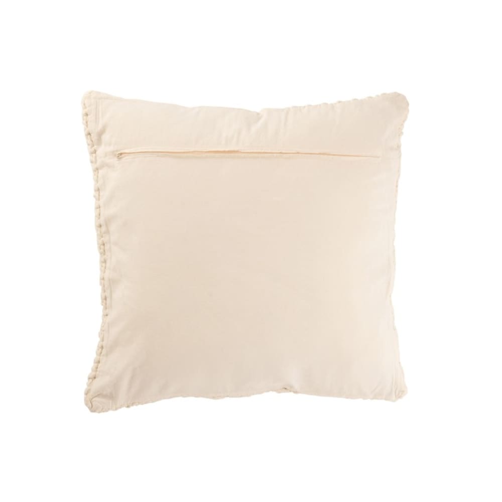 Coussin carré tricoté en coton blanc 50x50x12 cm - Maisons du Monde