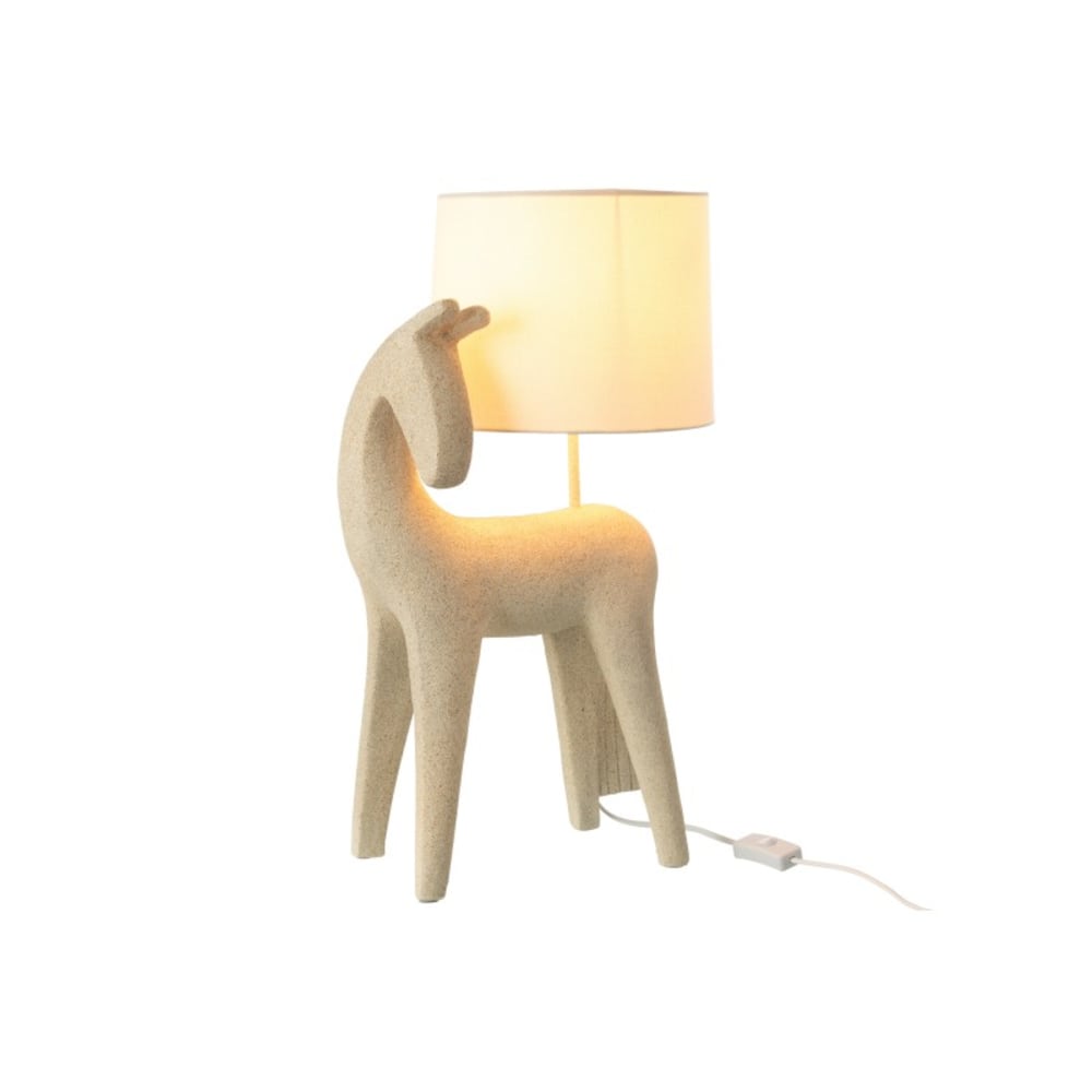 Lampe cheval en résine beige 32x23.5x56 cm — vue 3