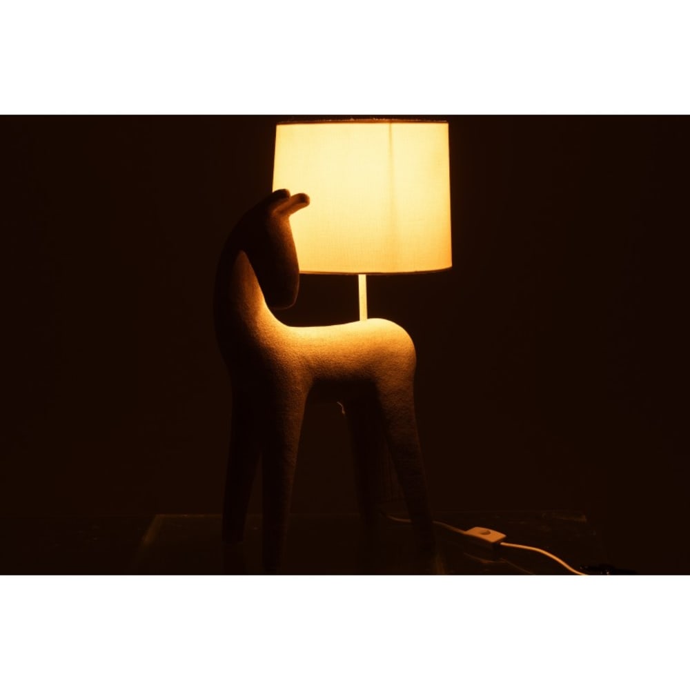 Lampe cheval en résine beige 32x23.5x56 cm — vue 4
