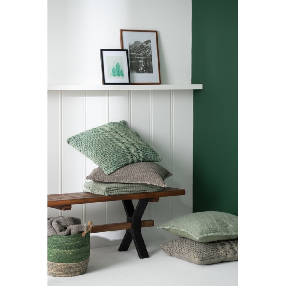Coussin carré en coton vert 50x50x12 cm - Maisons du Monde