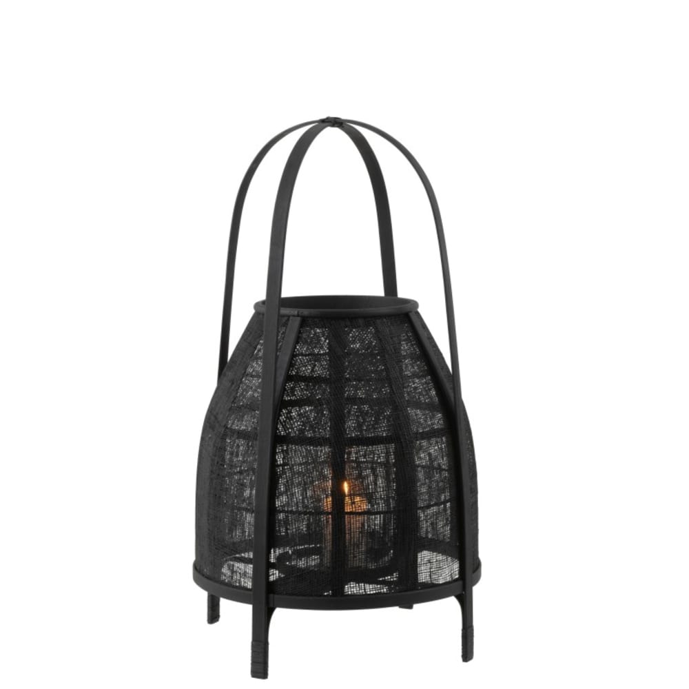 Lanterne sur pied en bambou noir 34.5x34.5x60 cm - Maisons du Monde