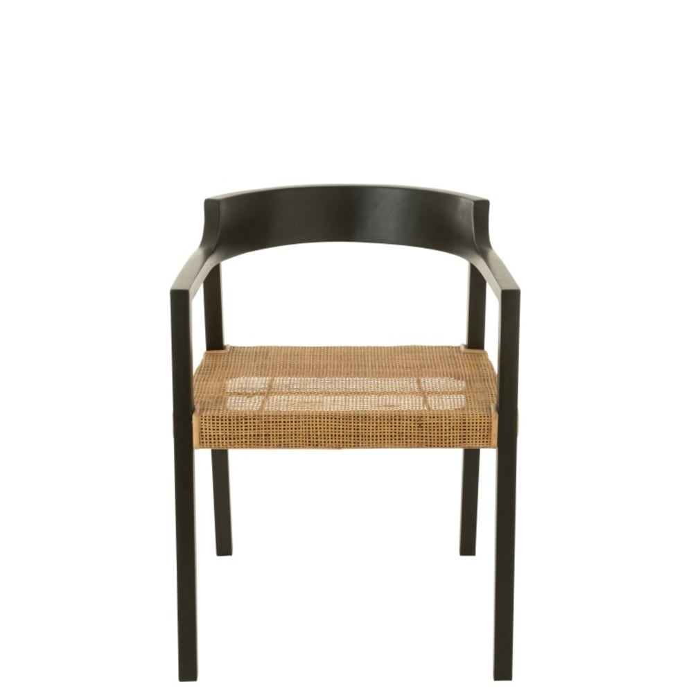 Chaise avec accoudoirs en bois de teck noir 55x55x71 cm