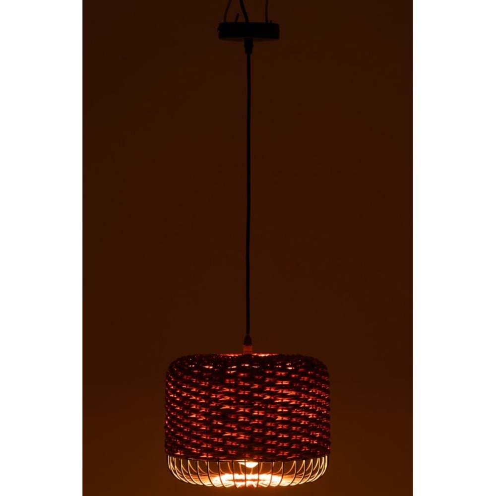 Plafonnier en métal et fibre orange 27x27x20 cm — vue 3
