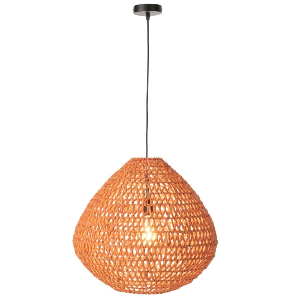 Plafonnier en métal torsadé orange 50x50x45 cm — vue 3