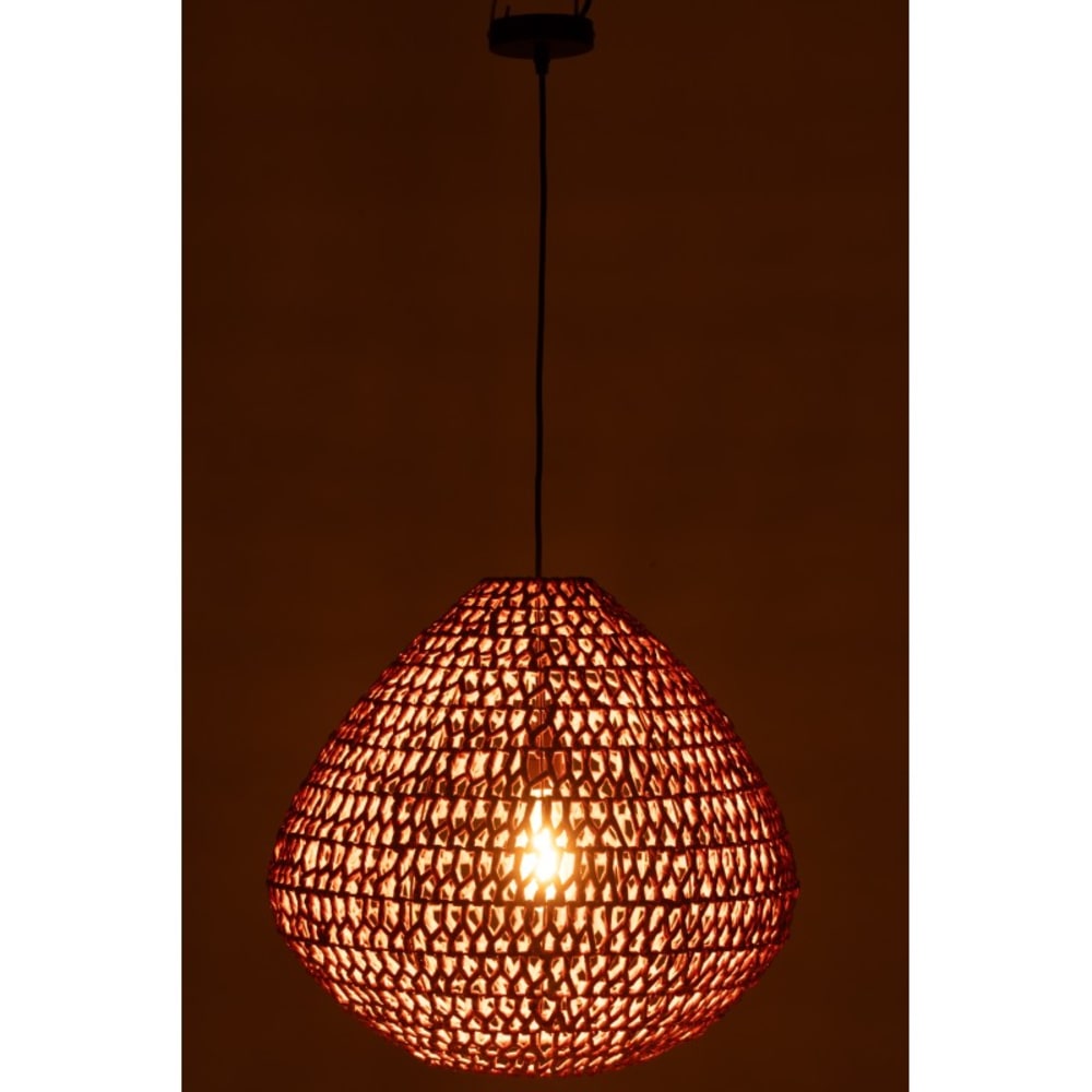 Plafonnier en métal torsadé orange 50x50x45 cm — vue 4