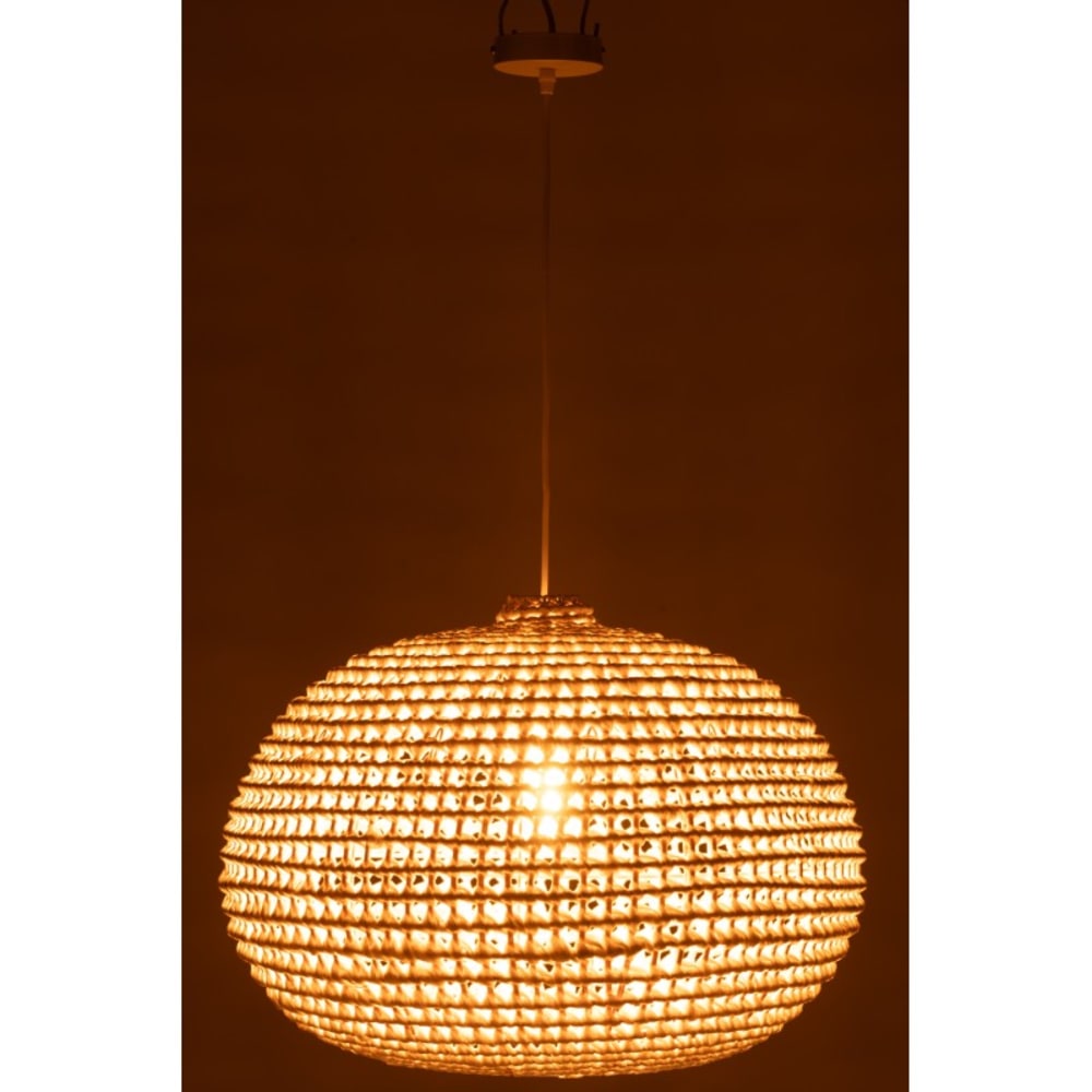 Plafonnier rond en métal torsadé blanc 55.5x55.5x40 cm — vue 3