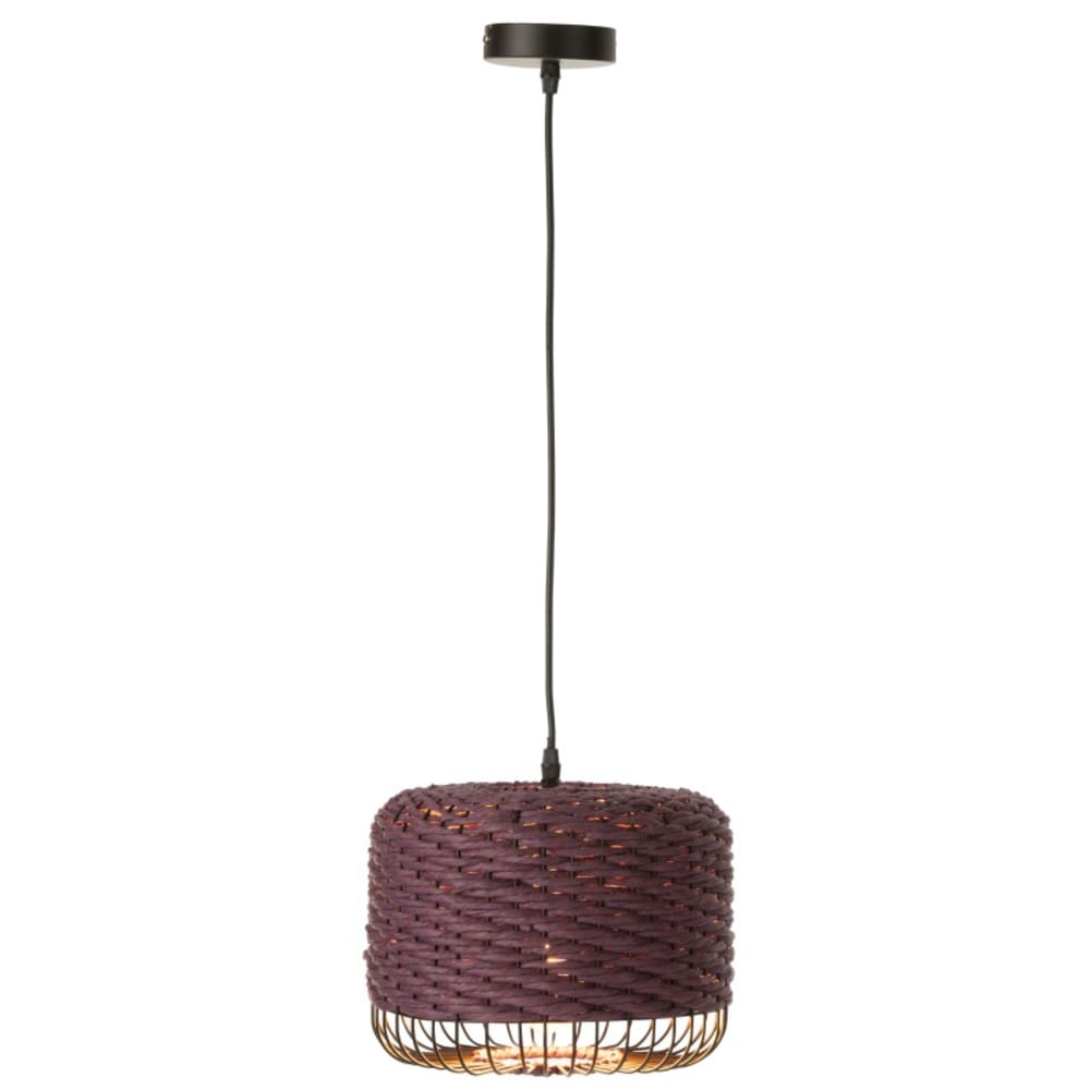 Plafonnier en métal et fibre mauve 27x27x20 cm — vue 3