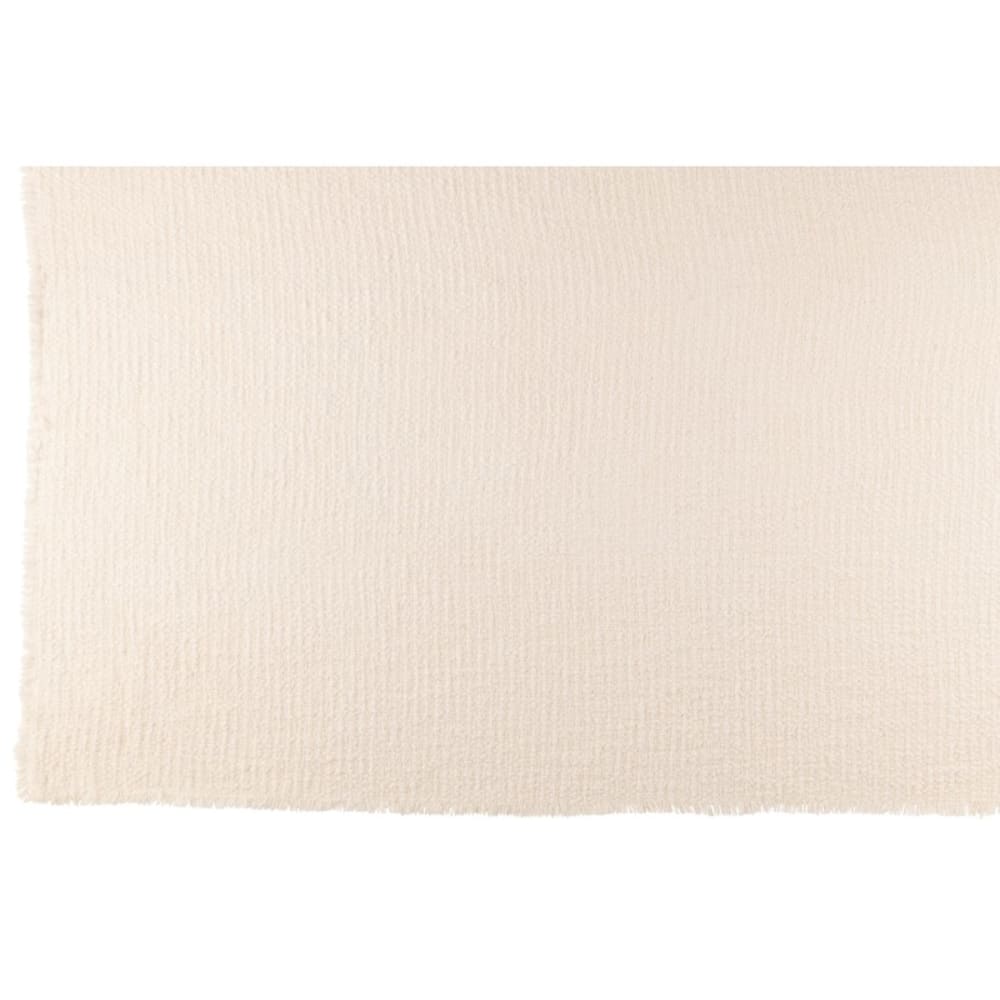 Plaid à bords effilochés en polyester blanc 180x130cm - Maisons du Monde