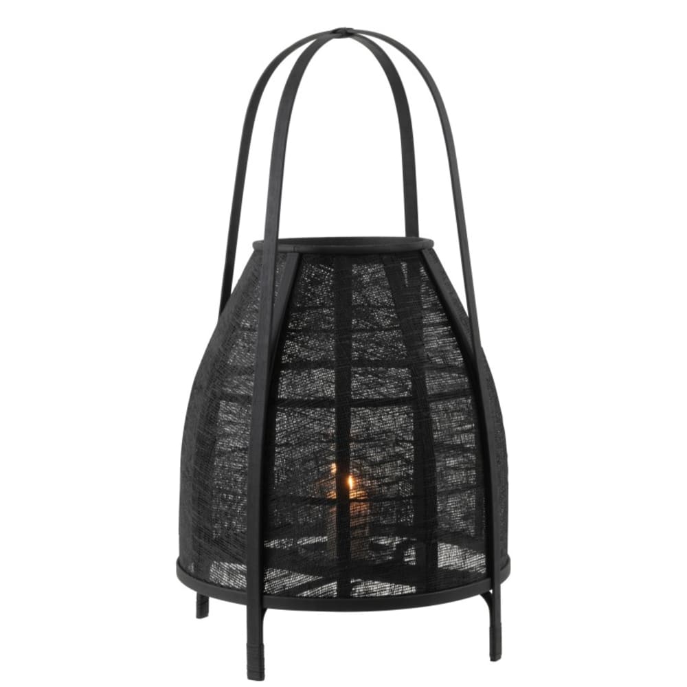 Lanterne sur pied en bambou noir 38.5x38.5x70 cm - Maisons du Monde