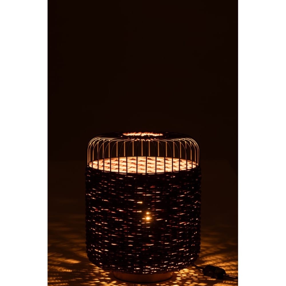 Lampe à poser en métal et fibre mauve 27x27x34.5 cm — vue 3