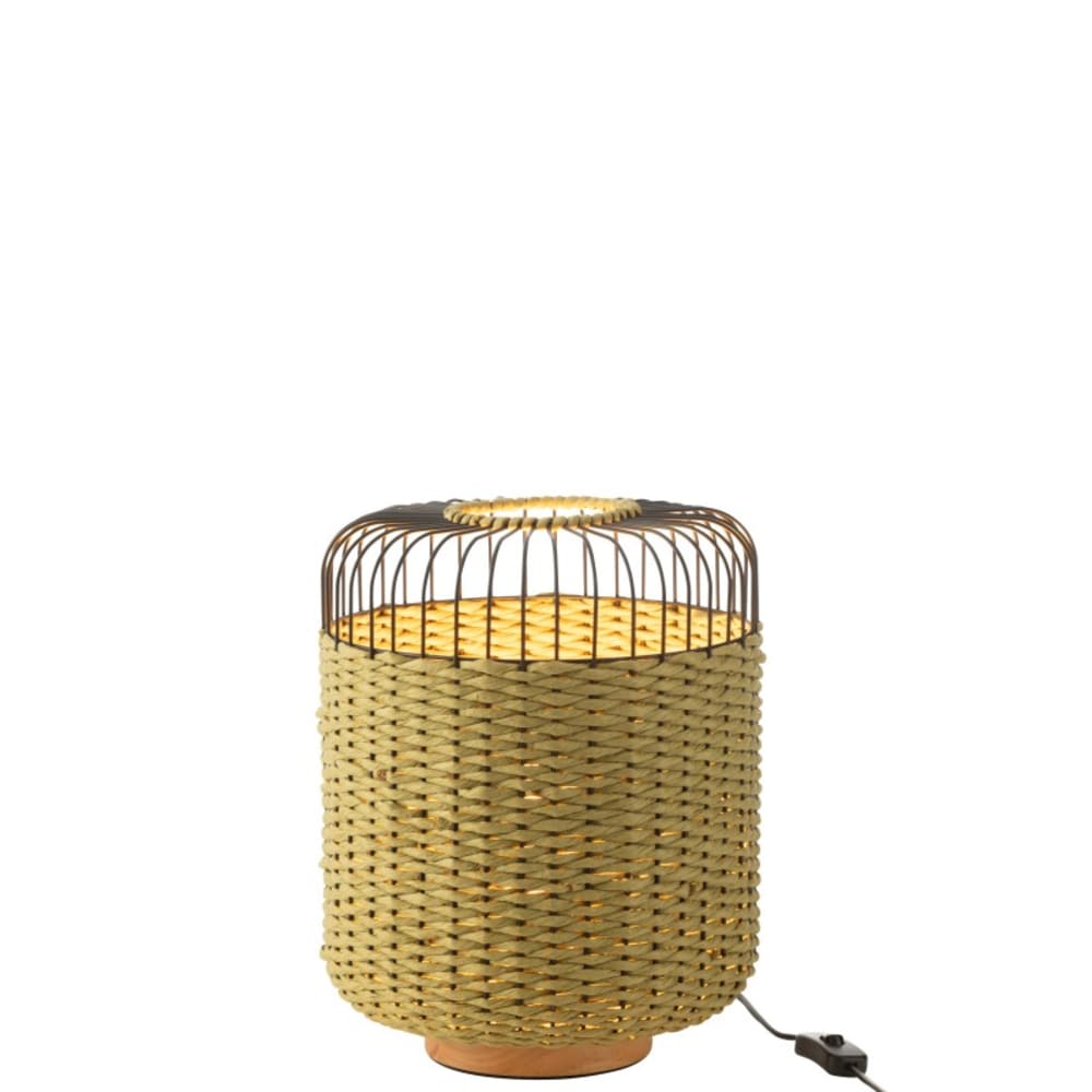 Lampe à poser en métal et fibre verte 27x27x34.5 cm — vue 3