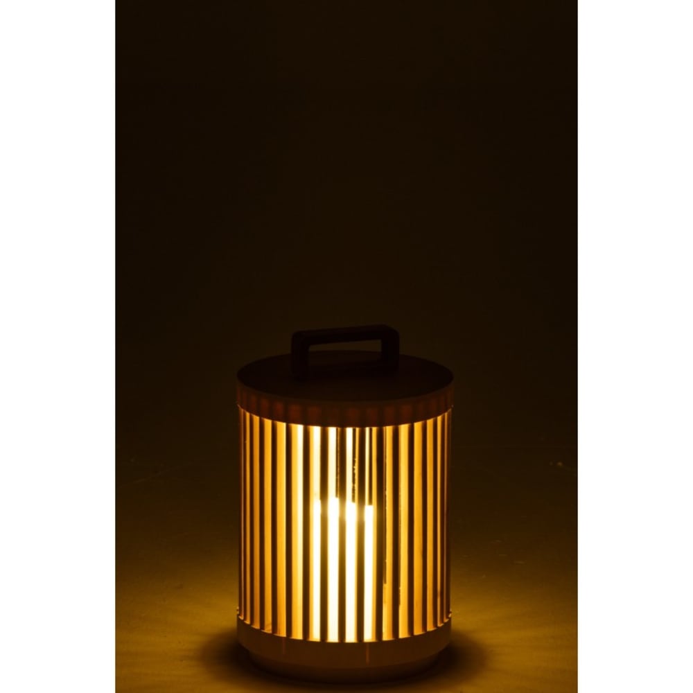 Lampe cylindrique en bois de sapin beige 20.5x20.5x32 cm - Maisons du Monde