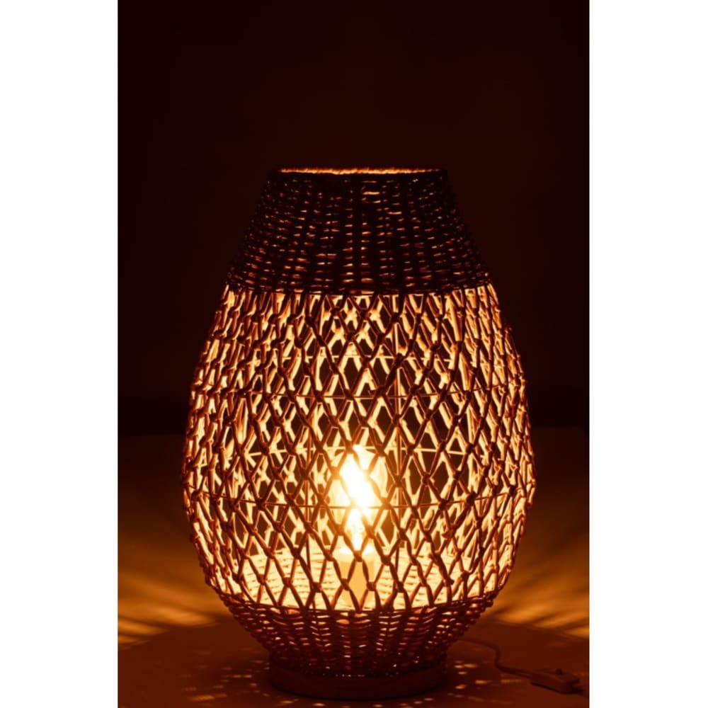 Lampe à poser en métal et bois beige 38x38x54.5 cm — vue 4