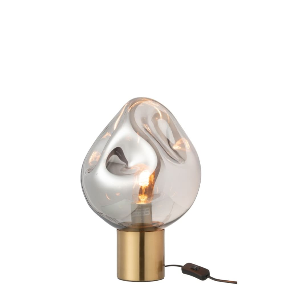 lampe de table en métal - verre