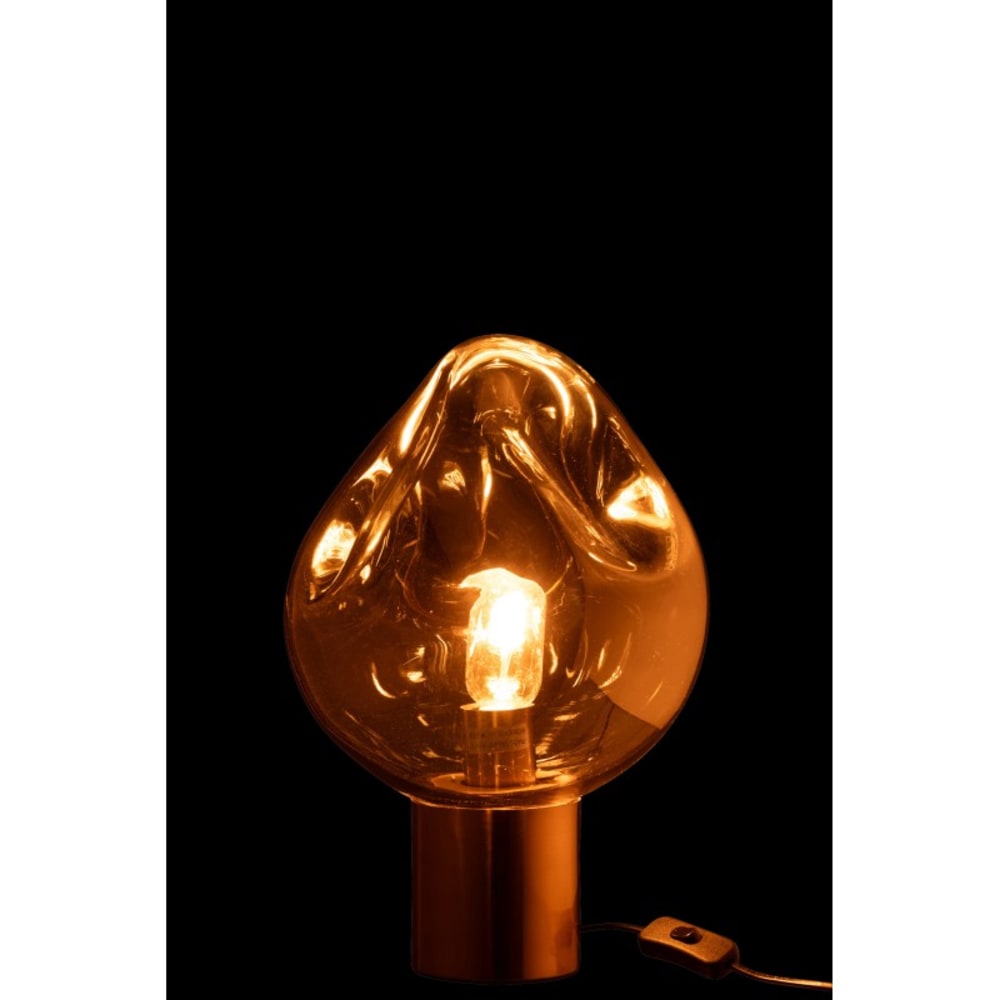 Lampe de table en métal et verre doré 25x25x38 cm — vue 4