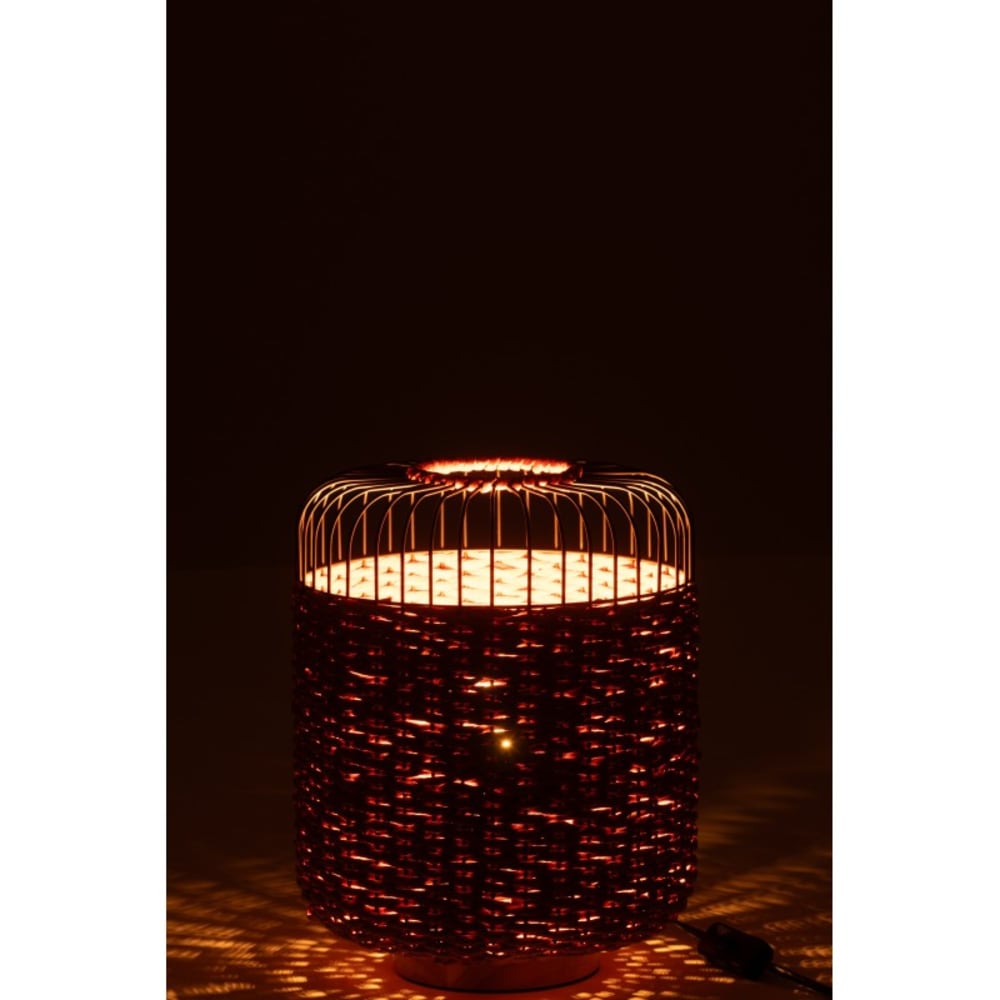 Lampe à poser en métal et fibre orange 27x27x34.5 cm — vue 4