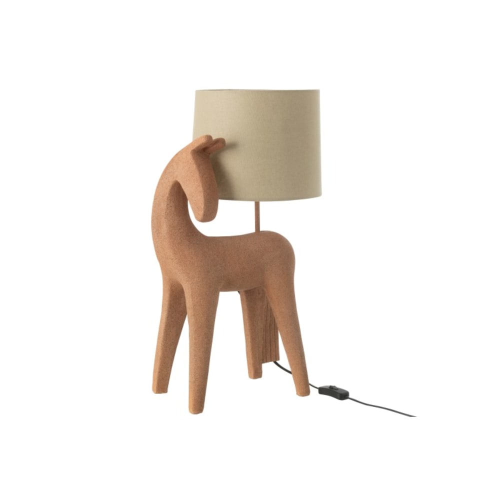Lampe cheval en résine marron 32x23.5x56 cm
