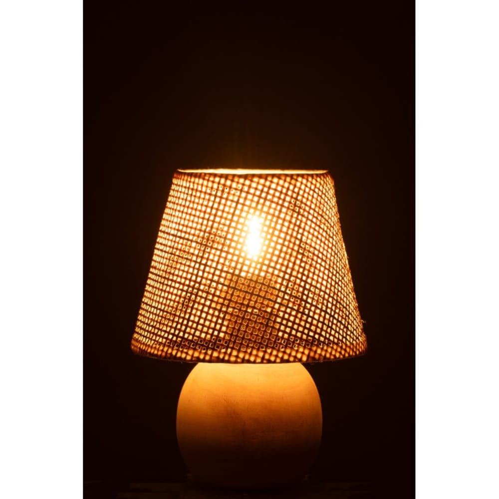 Lampe led à piles en bois beige 17x17x23 cm - Maisons du Monde