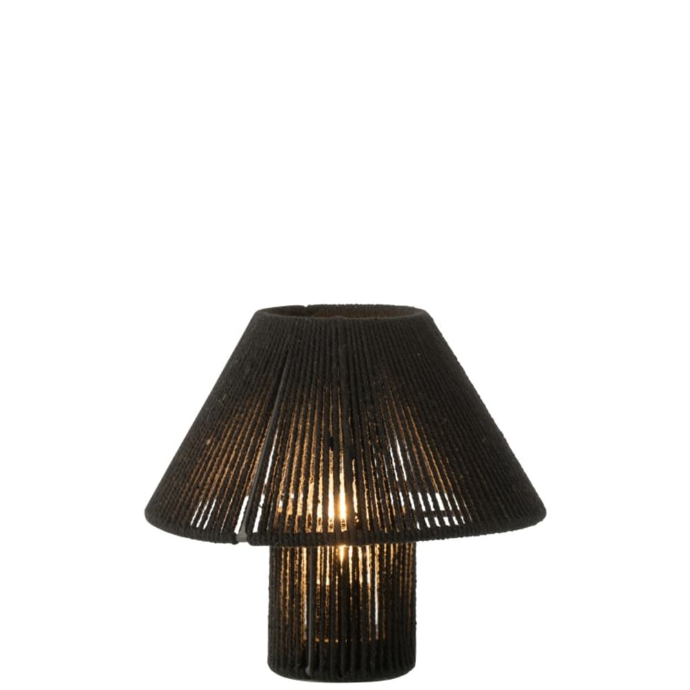 Lampe led en coton noir 21.2x21.2x18.7 cm - Maisons du Monde