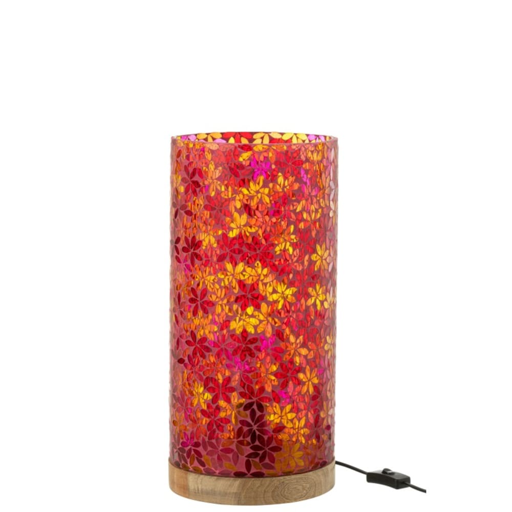 Lampe de table mosaïque fleurs en verre multicouleur 21x21x45.5 cm
