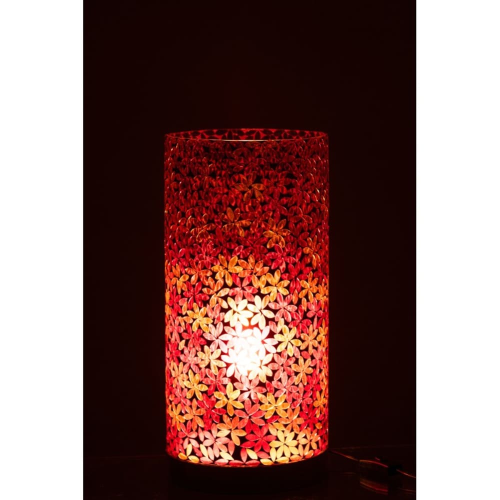 Lampe de table mosaïque fleurs en verre multicouleur 21x21x45.5 cm — vue 4
