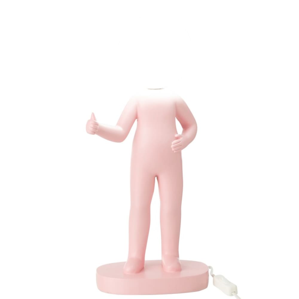Lampe de table en résine rose 19.5x14x44.5 cm — vue 3