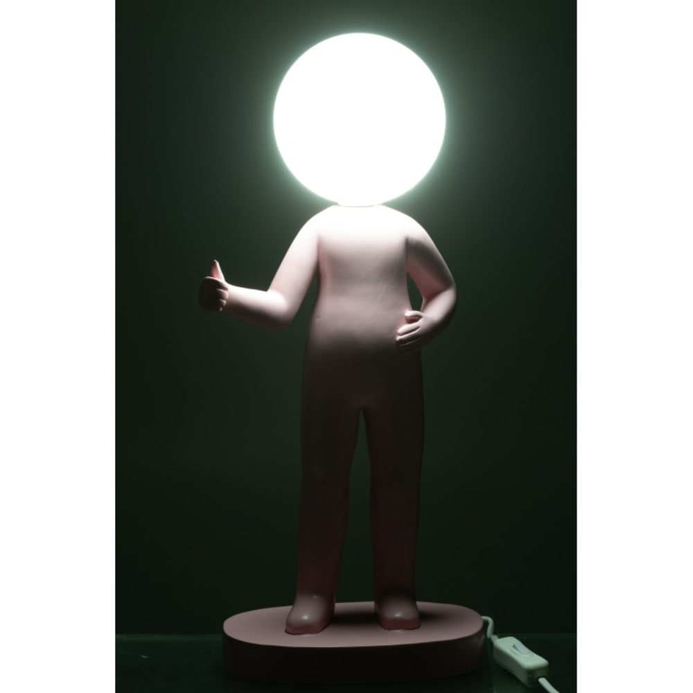 Lampe de table en résine rose 19.5x14x44.5 cm — vue 4