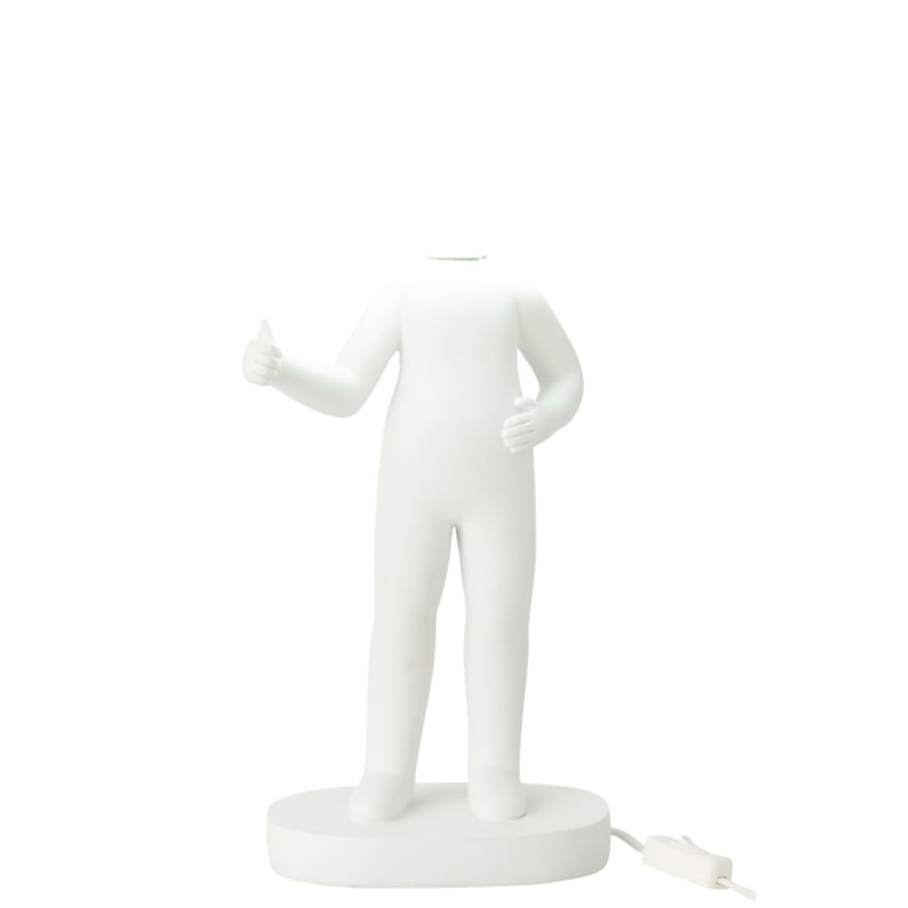 Lampe de table en résine blanc 19.5x14x44.5 cm — vue 3