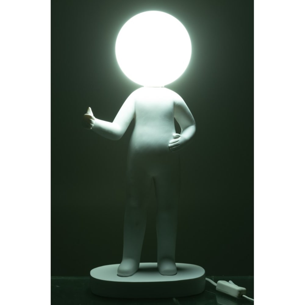 Lampe de table en résine blanc 19.5x14x44.5 cm — vue 4
