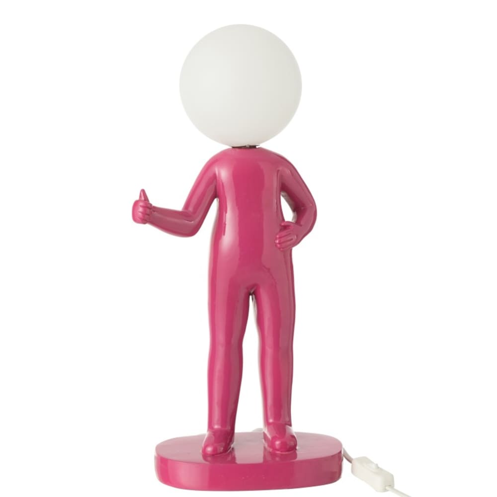 Lampe de table en résine fuchsia 19.5x14x44.5 cm