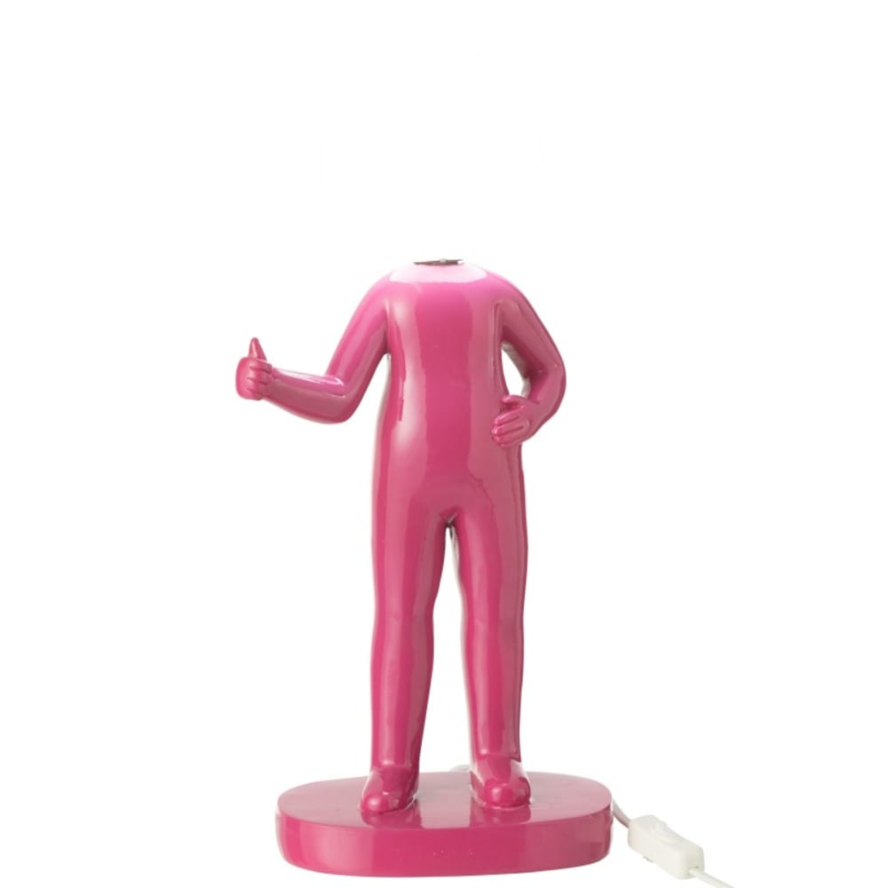 Lampe de table en résine fuchsia 19.5x14x44.5 cm — vue 3
