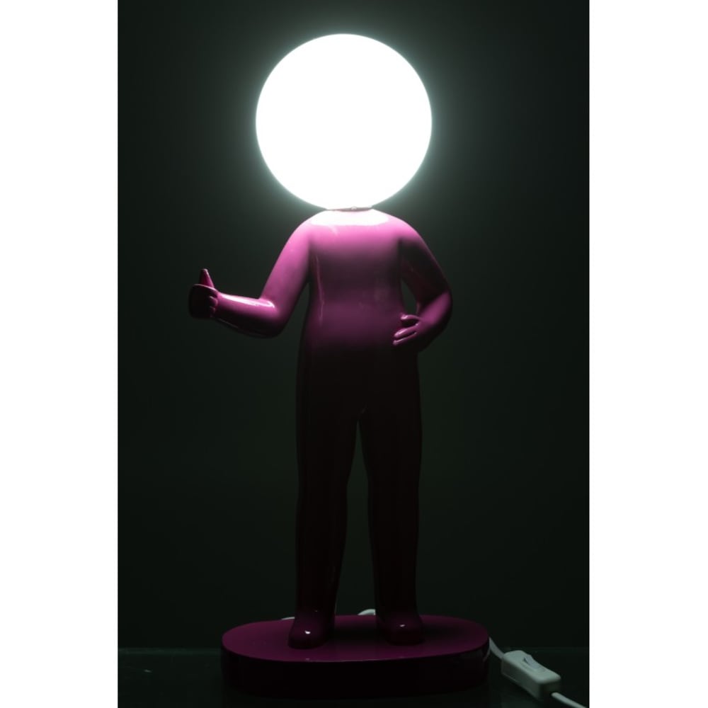 Lampe de table en résine fuchsia 19.5x14x44.5 cm — vue 4