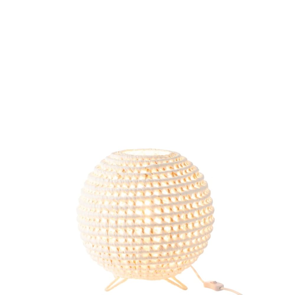 Lampe ronde en métal torsadé blanc 35.5x35.5x42 cm - Maisons du Monde