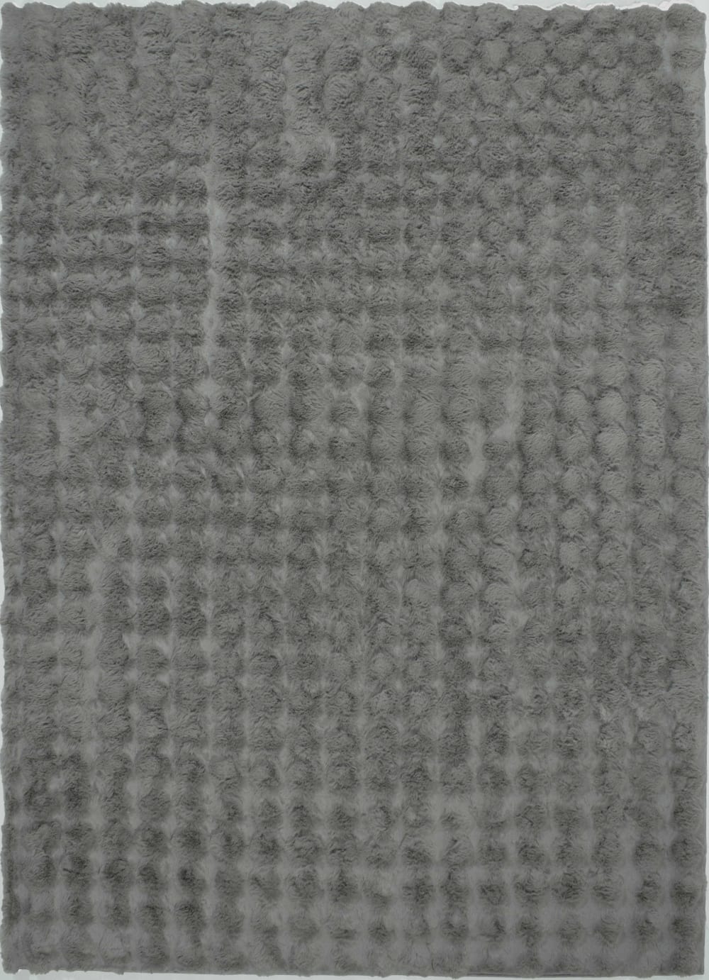 Tapis doux anthracite aspect bulles - 80x150