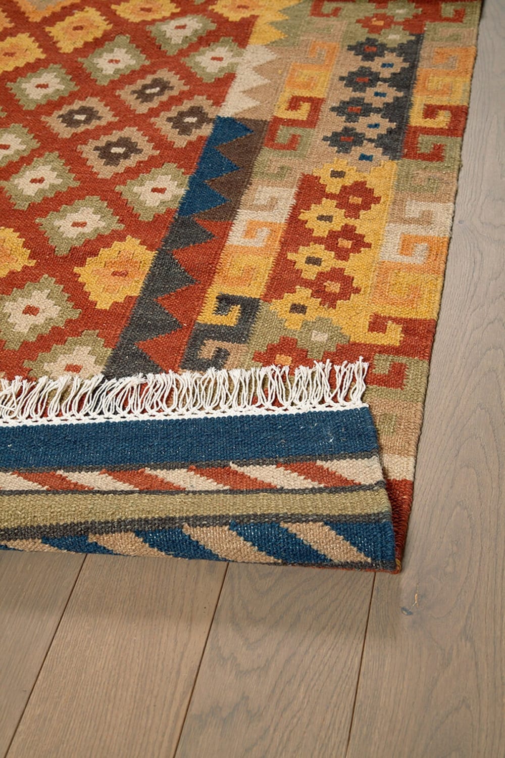 Novatrend Handgewebter Kelim Orientteppich aus Wolle Orange 200x300 cm style modern orange Wolle