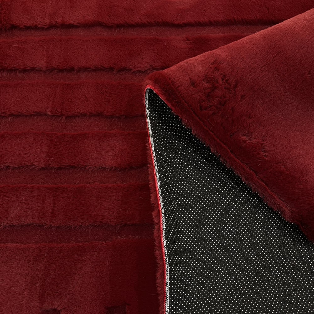 Tapis doux rouge, motif demi arc - 200x290 — vue 4