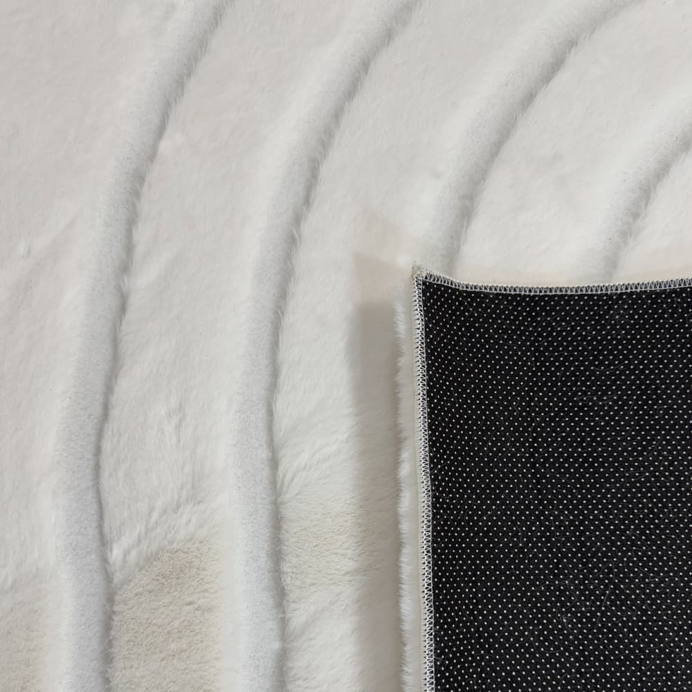 Tapis doux blanc, motif demi arc - 200x290 — vue 4