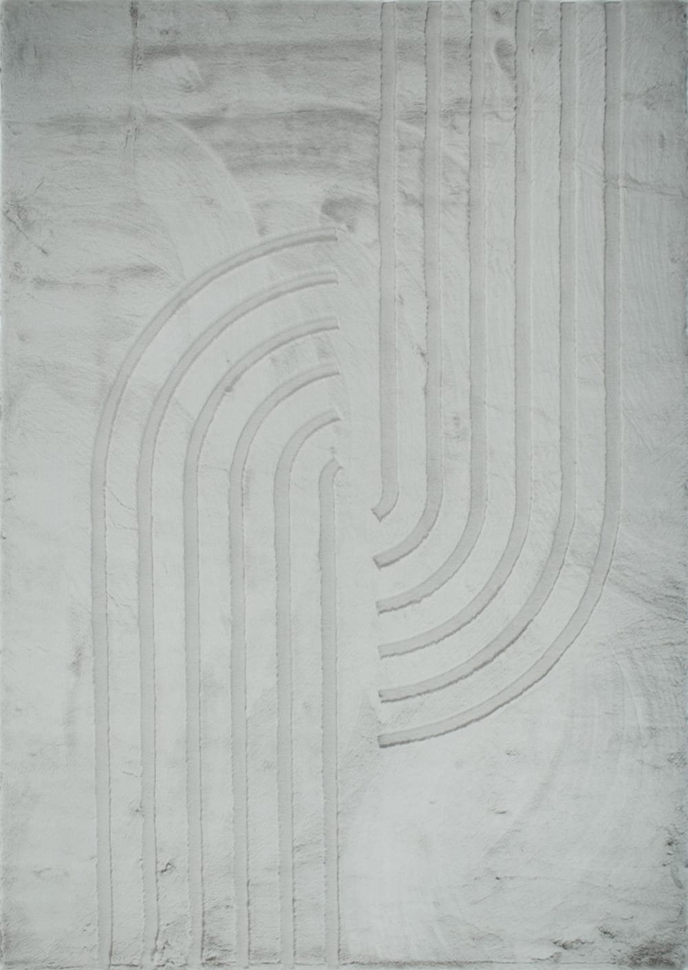Tapis doux gris, motif demi arc - 80x150