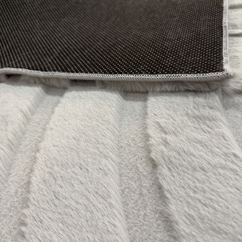 Tapis doux gris, motif demi arc - 80x150 — vue 4