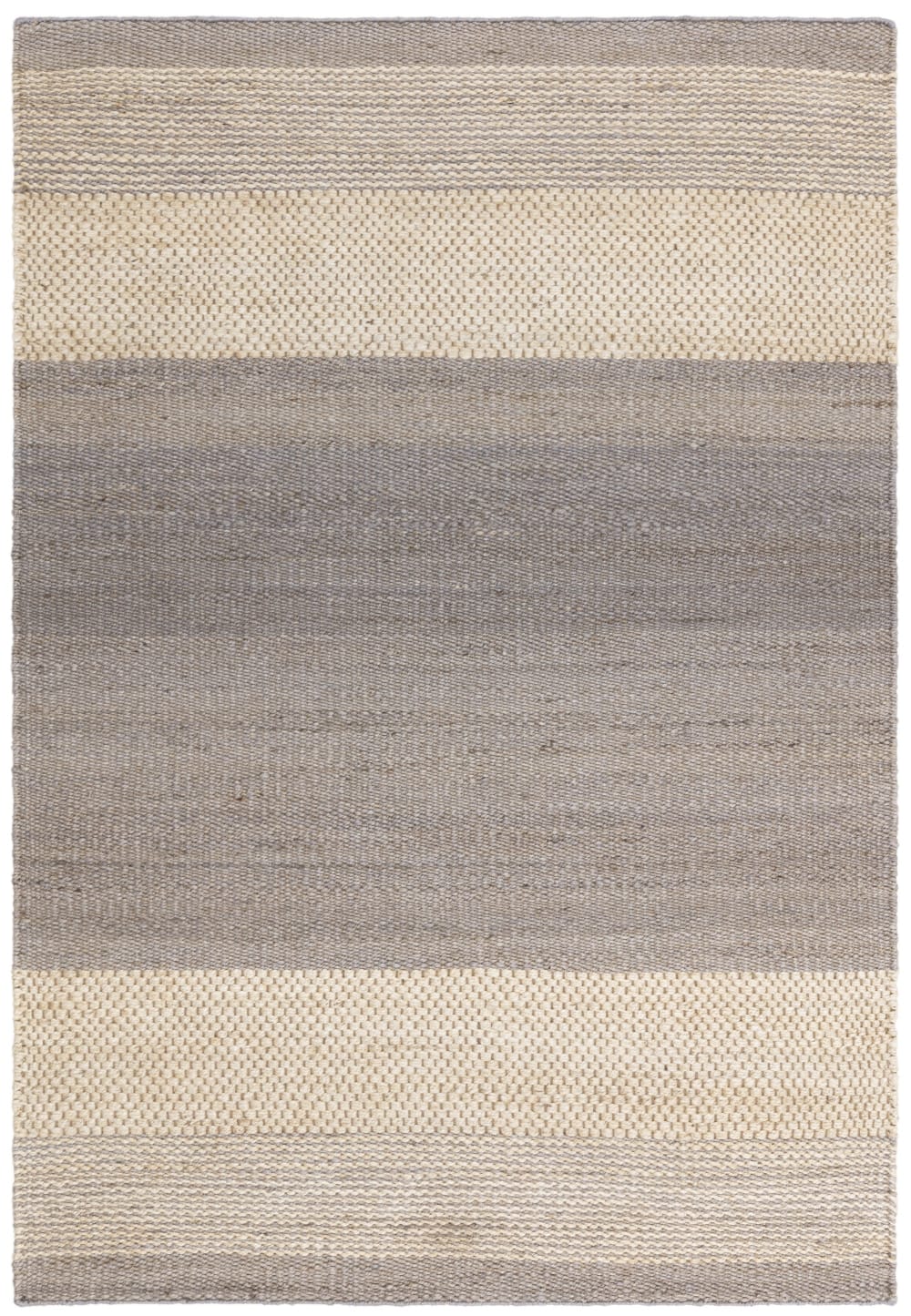Wohnzimmerteppich aus reiner Jute grau 200x290 cm - Maisons Du