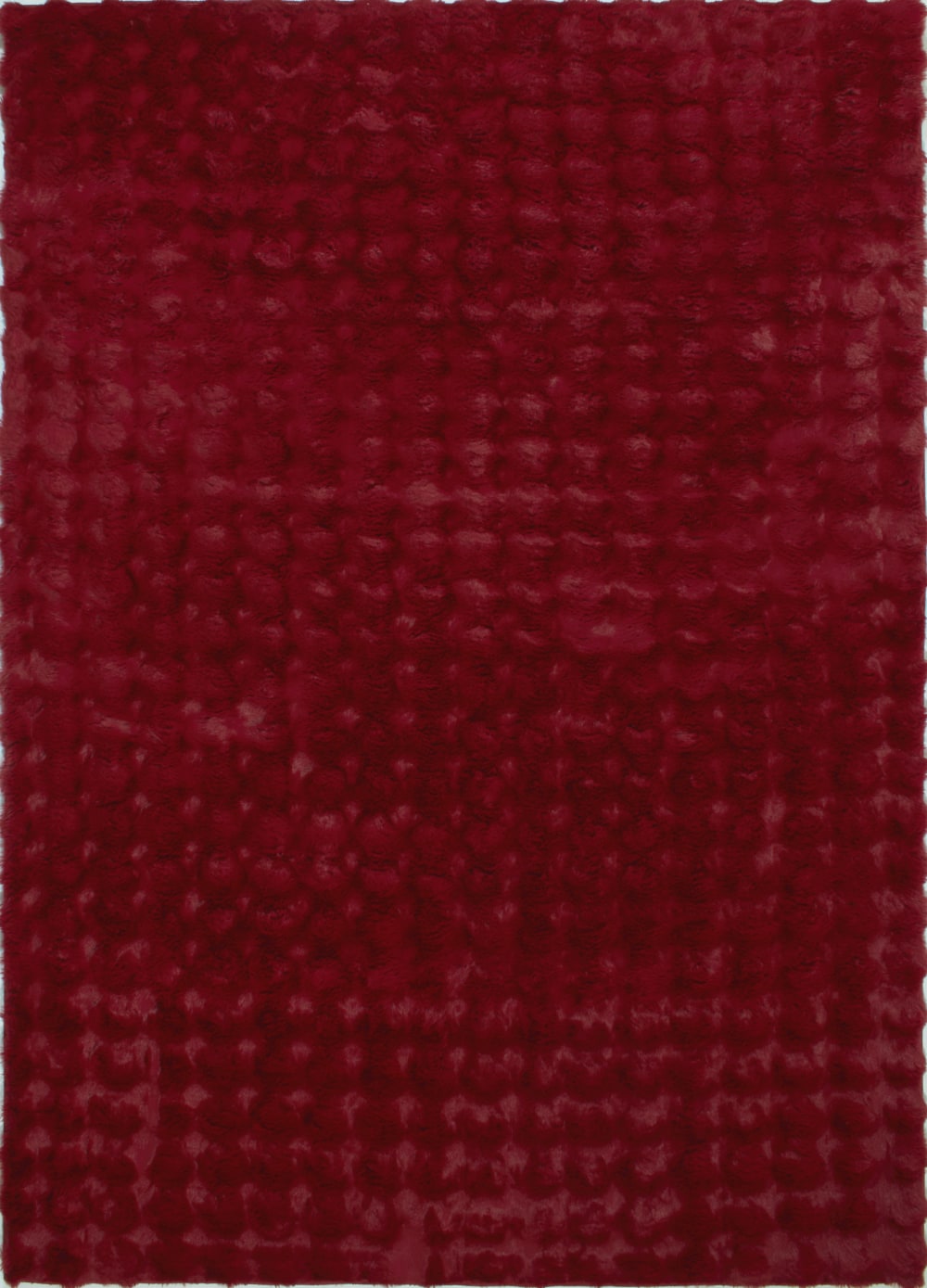 Tapis doux rouge aspect bulles - 80x150