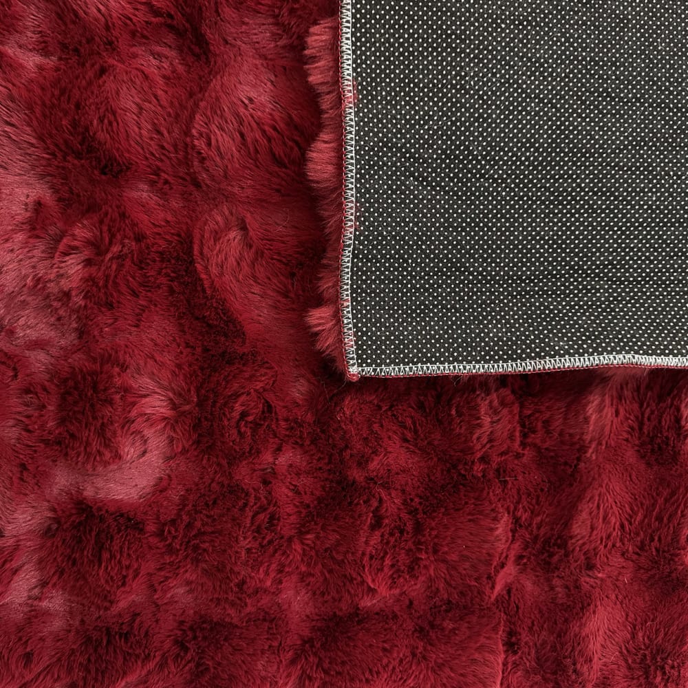Tapis doux rouge aspect bulles - 80x150 — vue 4