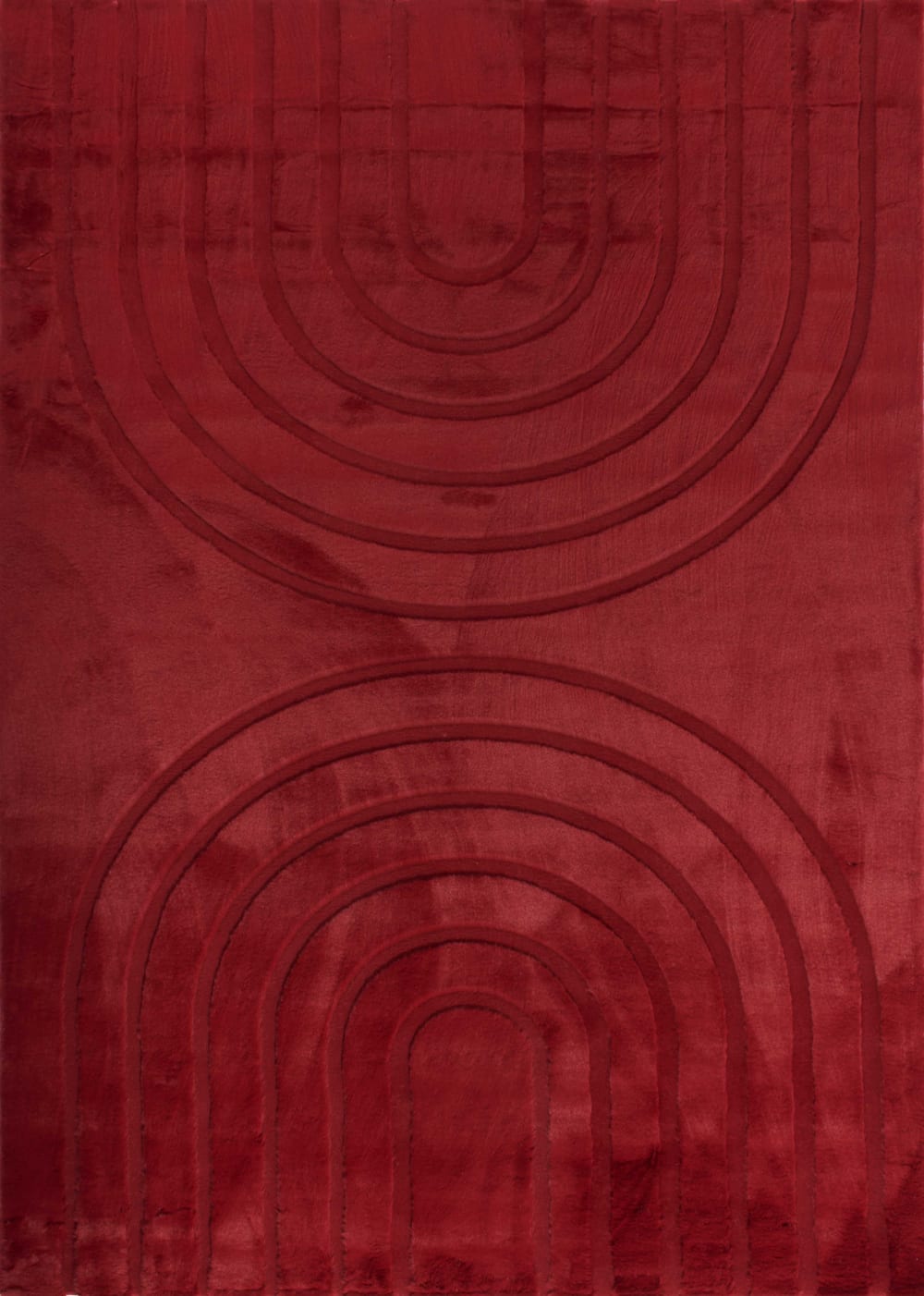 Tapis doux rouge, motif arc - 80x150
