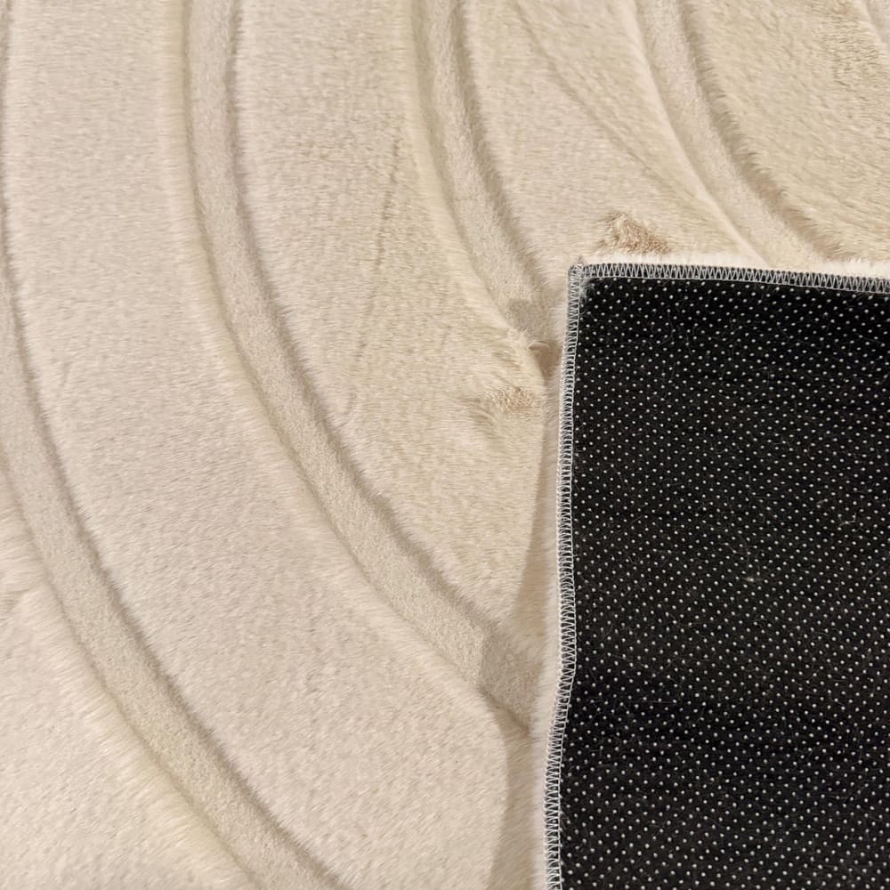 Tapis doux beige, motif demi arc - 120x160 — vue 4
