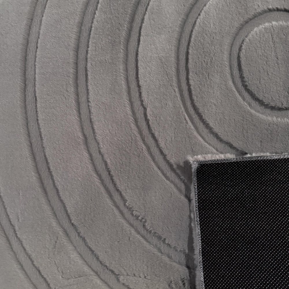 Tapis doux anthracite, motif arc - 160x230 — vue 4