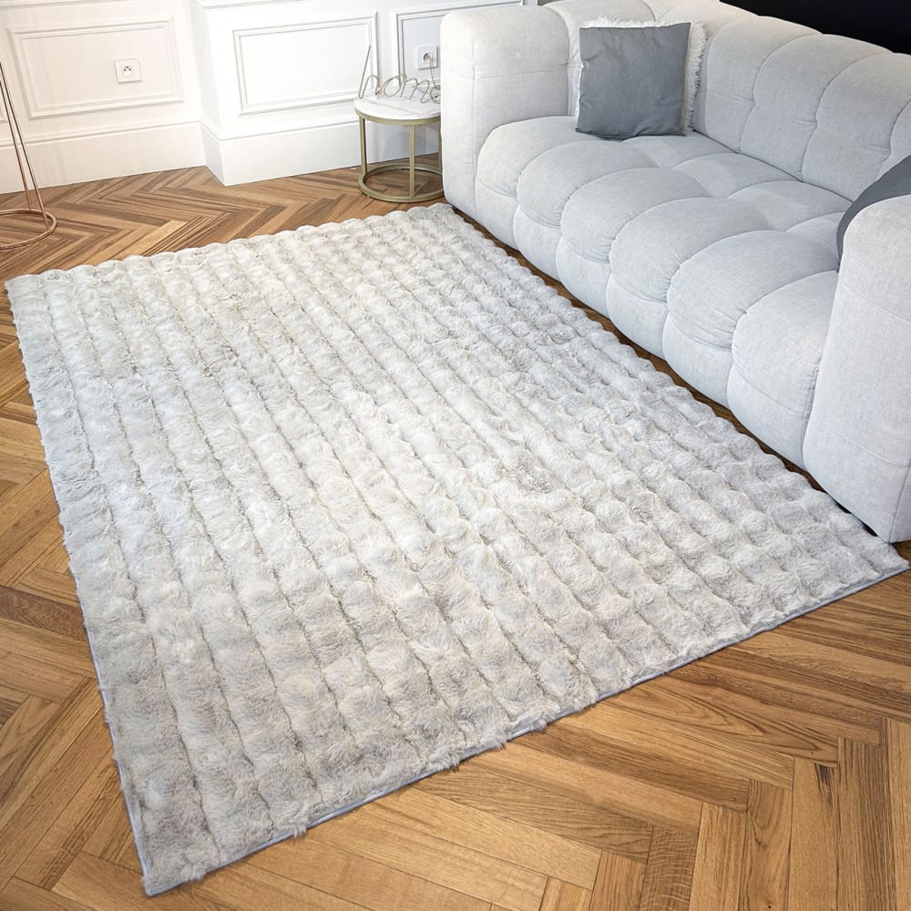 Tapis doux gris aspect bulles - 80x150 — vue 3