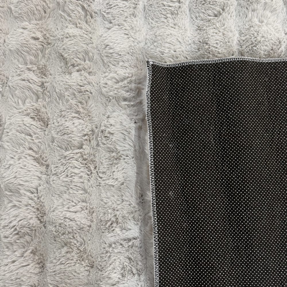 Tapis doux gris aspect bulles - 80x150 — vue 4