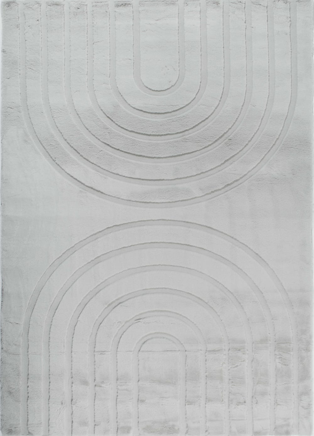 Tapis doux gris, motif arc - 80x150